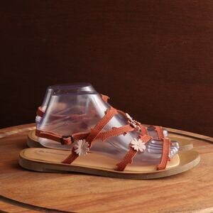 El Naturalista Sandals WMS SZ EU 41 US 10 Red Tulip Leather Floral Comfort Shoes